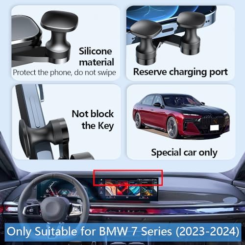BMW 7 Series 2023-2025 Premium Auto Lock Phone Holder Mount – Luxurious Gravity Cradle for 740 i, 760 i, x Drive & i7 M70 – Effortless Installation with Adjustable Viewing Angles for Safe Navigation & Hands-Free Connectivity – Enhance Your Driving Experience Today