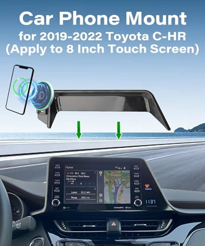 Revolutionize Your Toyota C-HR 2019-2022 with a 15 W Fast Wireless Charging Phone Holder – 360-Degree Rotating Mount for Seamless i Phone & Smartphone Navigation – Secure Clip Design for Enhanced Driving Safety & Perfect Fit for 8-Inch Touch Screens – Elevate Convenience with Effortless Hands-Free Operation