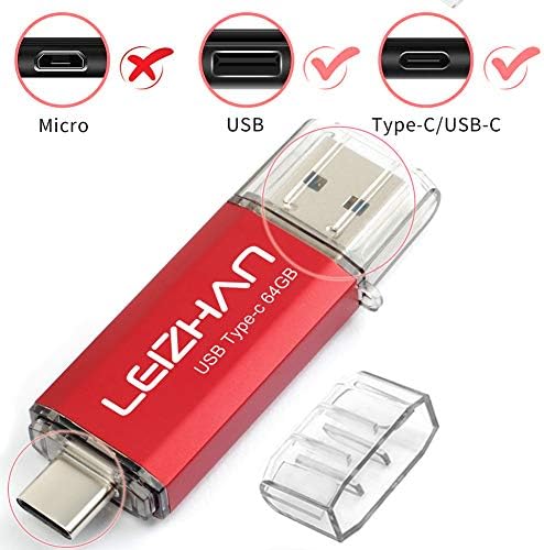 Leizhan 256 GB 2-in-1 USB 3.0 & Type-C Flash Drive – High-Speed Data Transfer & Versatile Storage Solution for Laptops and Smartphones – Compact Durable Design for On-the-Go Convenience