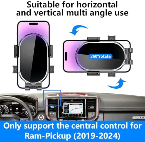 Premium Dashboard Phone Holder for 2009-2012 Ram 1500 & 2010-2012 Ram 2500/3500 – Enhanced Mobile Device Stability and Interior Style for Safe Navigation and Hands-Free Calling – Ultimate Vehicle Accessory for Modern Drivers