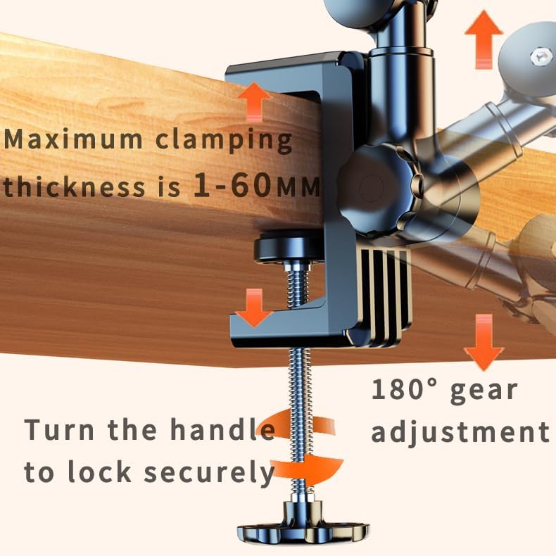 Phone Stand for Desk Flexible Arm Clamp Clip Phone Mount Bed Phone Holder Laying Down for Filming Compatible with15 Pro 14 Max/Plus or Other 4″-7″ Devices V05 – Enhanced Compatibility and Speed