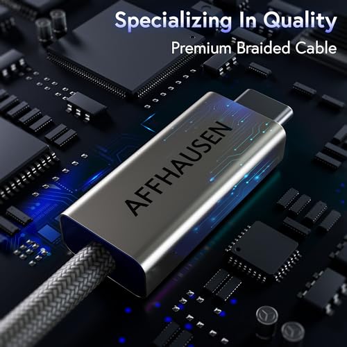 Premium 6.5 FT USB C to USB C Fast Charging Cable – 100 W Power Delivery & 480 Mbps Data Transfer, Braided Aluminum Design for Ultimate Durability – Universal Compatibility with i Phone 16, Mac Book Pro, i Pad Pro & More – Efficient Charging & Seamless Connectivity