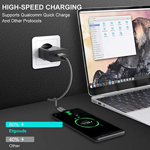 etguuds 4-Pack USB Type C Charging Cable – 6 ft Nylon Braided Fast Charger Cord for Samsung Galaxy S20/S10/S9/Note Series & Moto G – Superior Durability and High-Speed Power Delivery Up to 3 A – Ideal for Home, Office, and On-the-Go Use
