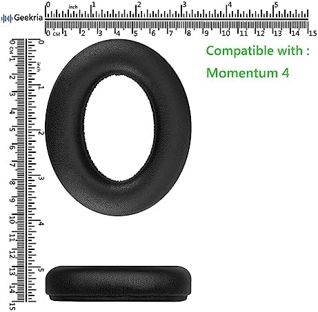 Transform Your Sennheiser Momentum 4 Wireless Headphones with Premium Geekria Quick Fit Ear Pads – Ultimate Replacement Cushions for Superior Comfort, Enhanced Sound Isolation, and Long-lasting Durability – Sleek Black Earpads Designed for Audiophiles Seeking Optimal Performance