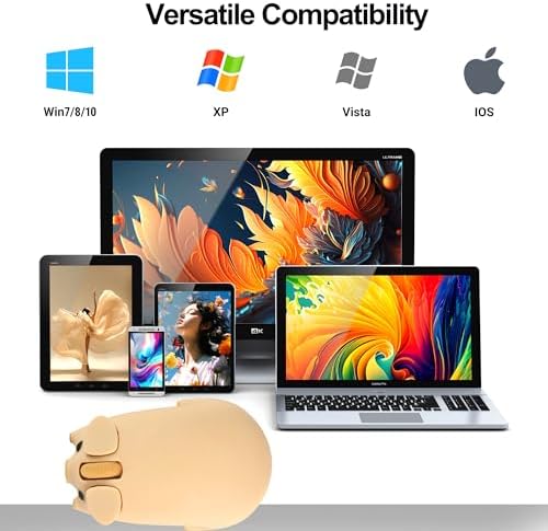 Cute Pig Design Wireless Mouse – Kawaii Bluetooth Dual Mode Silent Optical Mouse for PC, Laptop, and Tablet – Lightweight Portable Accessory for Kids, Students, and Office Use – Perfect Gift Idea for Adorable Tech Lovers