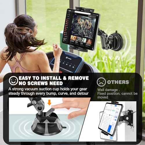 Heavy-Duty 360° Adjustable Tablet Mount for Vehicles and Kitchens – Versatile Stand for i Pad Pro/Air/Mini, Cellphones & More – Secure Dashboard & Windshield Holder for Effortless Access and Optimal Viewing