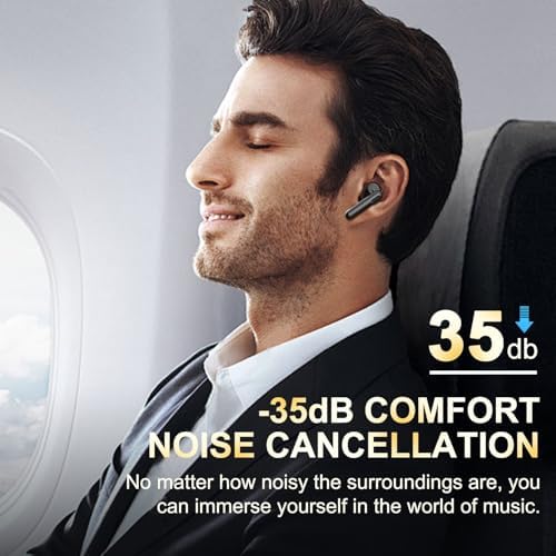 Premium Wireless Earbuds with Cutting-Edge Active Noise Cancellation & Powerful Deep Bass – Featuring 4-Microphone ENC for Crystal-Clear Calls, 40-Hour Playtime with LED Battery Indicator, IPX5 Waterproof Rating for Ultimate Durability, and Advanced Bluetooth 5.4 for Rapid Device Pairing – Perfect for Audiophiles and Professionals Seeking Exceptional Sound Quality and Performance
