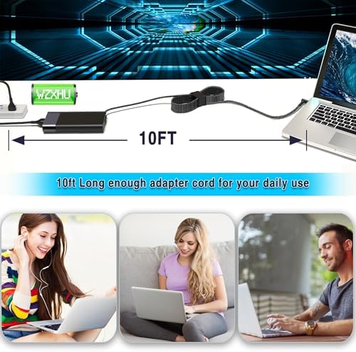 Efficient 65 W USB-C Laptop Charger for HP Spectre, Envy, Elitebook & Chromebook – Fast Charging Power Adapter with Universal Compatibility for Travel & Home Use – Optimized for Performance & Safety