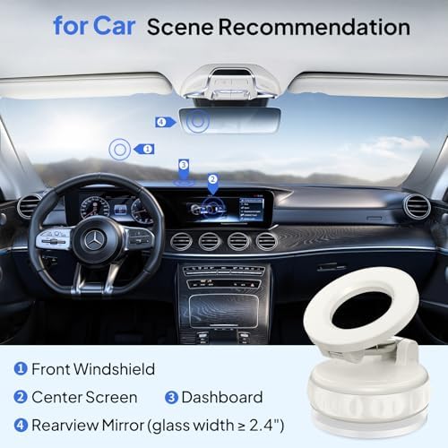 Ultimate 360° Adjustable Magnetic Car Phone Mount – High-Performance Vacuum Suction Holder for Enhanced Smartphone Stability and Safety – Sleek Black Design with Universal Compatibility for All Smartphone Models