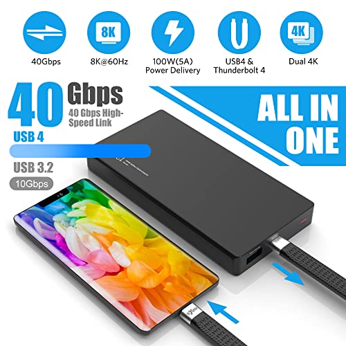 Ultra-Fast 40 Gbps USB4 Cable – Short USB C to USB C Connector for Thunderbolt 4/3 Devices, Exceptional 8 K Display Support & High-Speed Data Transfer for Seamless Connectivity and Visual Excellence