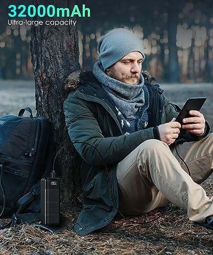High-Capacity 32000 m Ah Portable Power Bank with Fast 5 V/3 A Charging – LED Display for Real-Time Monitoring, Sleek Black Design, Ideal for Smartphones and USB Devices – Ultimate Reliability for Travel and Daily Use