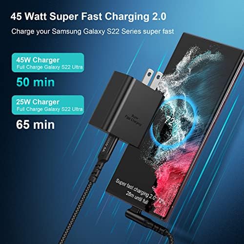 Costyle 45 W USB-C Fast Charger with 10 FT Type C Cable – Ultimate Rapid Charging Solution for Samsung Galaxy S20 to S25 & Note 20 – Travel-Friendly, Compact Design with Advanced Safety Features for Optimal Battery Longevity
