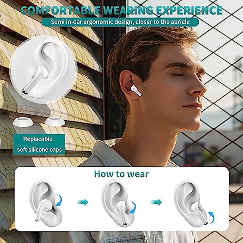 Revolutionary True Wireless Earbuds with Advanced Bluetooth 5.3 Technology – Unmatched Noise-Canceling Earphones Compatible with i Phone 16 Pro Max & Samsung Galaxy S25 – Lightweight Ergonomic Design, Superior HD Microphone, and Extended Battery Life for Ultimate Audio Freedom