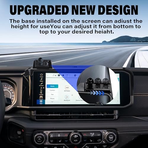 Car Phone Holder for 2024 2025 Jeep Wrangler/Wrangler 4xe/Gladiator JT Accessories Apply to 12.3 Inch Touch Screen 15W Fast Wireless Charger Screen Fixed Clip Cell Phone Mount Hands-Free – Enhanced Compatibility and Speed