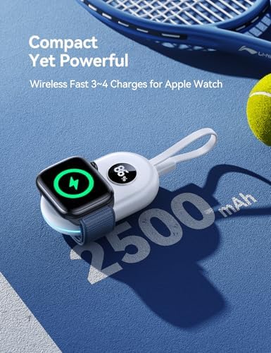 JOYROOM 2500 m Ah Magnetic Power Bank for Apple Watch – Ultra-Compact Travel Charger with Fast Charging for Series 9/8/7/6/SE/5/4/3/2/Nike/Ultra/Ultra 2 – Perfect On-the-Go Solution for Active Users and Adventurers