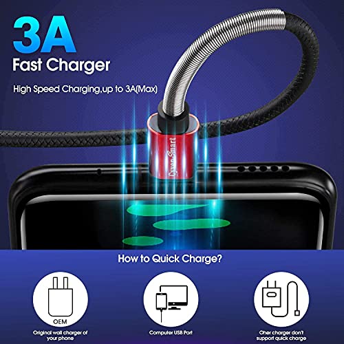 Cyven Premium 10 ft USB C Fast Charging Cable – 3-Pack High-Speed Type C Charger for Android Devices, Compatible with Samsung Galaxy S10, S9, S8 Plus – Enhanced Durability and Flexibility for Everyday Use