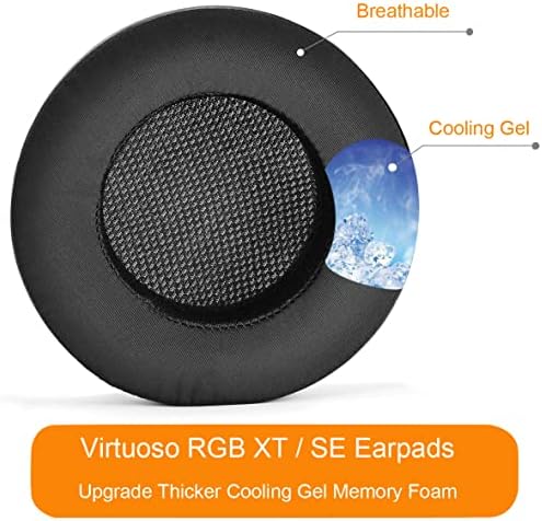 Upgrade Your Corsair Virtuoso RGB Gaming Headset with Innovative Cooling Gel Earpads – Enhanced Comfort, Thicker Padding, and Exceptional Sound Isolation for Extended Play Sessions