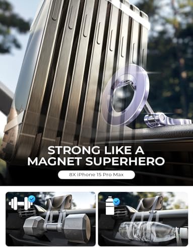 LISEN Mag Safe Ultra Magnetic Car Phone Mount – Elegant Cold Brew Purple Dashboard Holder for i Phone 16 Series – Reliable Hands-Free Driving Accessory with 360-Degree Rotation – Effortless Installation for Enhanced Safety and Style – Ideal Gift for i Phone Aficionados – Secure Magnetic Grip for All Road Conditions