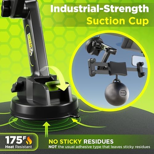 Heavy-Duty Tablet Holder for Trucks – Super Suction Cup Mount with 16.7-Inch Adjustable Arm for i Pad & Tablet Dashboard, Windshield, and Window Use – Secure Hands-Free Solution for Semi-Truck Drivers – Enhanced Stability and Compatibility for All Devices
