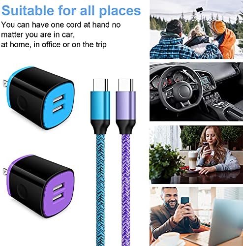 Rapid Charge Type C Wall Plug for Samsung Galaxy & Android Devices – Premium Fast Charger Block with Durable USB C Cable for Ultimate Compatibility and Safety Features – Ideal for S23, S22, S21 Ultra, Note 20, Moto G Series and More