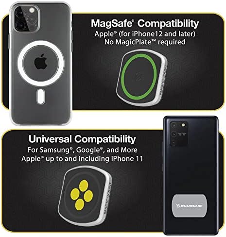 Transform Your Driving Experience with the Scosche MP2 FM-XCES0 Magic Mount Pro2 – Universal Flush Magnetic Car Mount Compatible with Mag Safe, i Phones, Galaxy, Pixel & All Smartphones – Effortless Hands-Free Access and Enhanced Stability for Safe Navigation