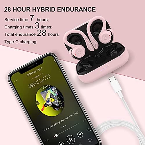 Ultimate Green Wireless Earbuds with Earhooks – Bluetooth 5.1 Noise Cancelling Sports Headphones, Waterproof Design for Secure Fit During Workouts, Compact Earphones for Enhanced Sound Quality and Durability