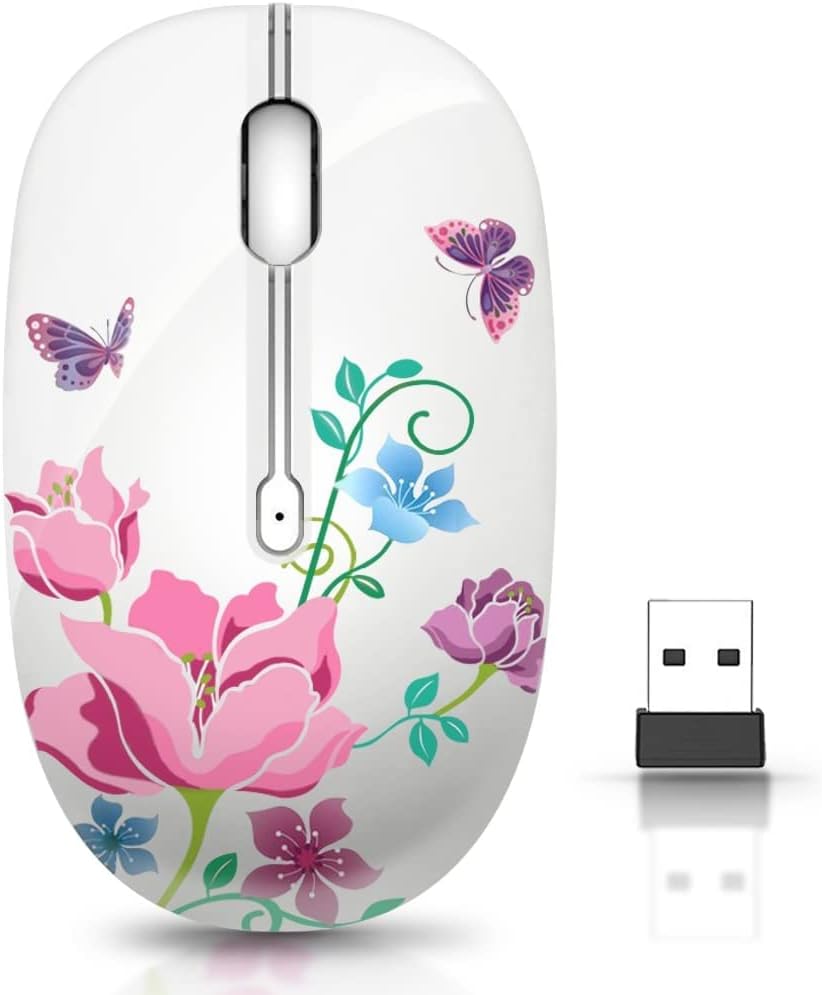 Ultra-Quiet Wireless Mouse with Nano Receiver – Perfect for PC, Laptop & Mac Book | Portable Optical Mice for Effortless Navigation | Ergonomic Design for Comfort & Productivity | Ideal for Mobile Professionals & Students