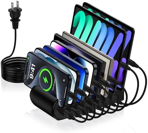 65 W 8-Port USB Charging Hub – Fast Multi-Device Charger Station for Samsung Galaxy, i Phone 16, Pixel 9 Pro XL – Efficient Power Management for Home & Office Use – Compact & Durable Design for Tangle-Free Charging – Ultimate Solution for Gadget Enthusiasts