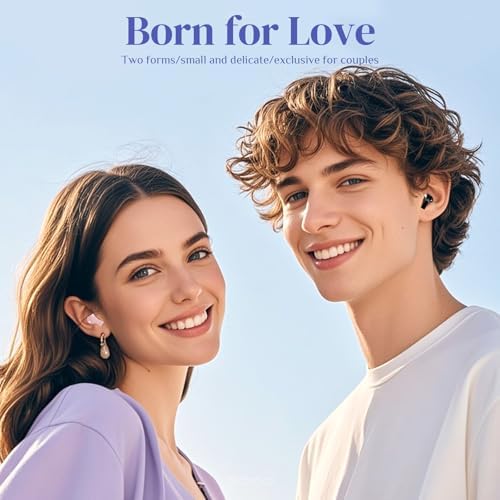 Stylish Rose Gold Heart Wireless Earbuds for Girls – Mini Bluetooth Earbuds Designed for Small Ears, Perfect for Kids & Women – Lightweight, Comfortable Fit with Superior Sound Quality for i Phone & Android, Ideal for Travel & Everyday Use