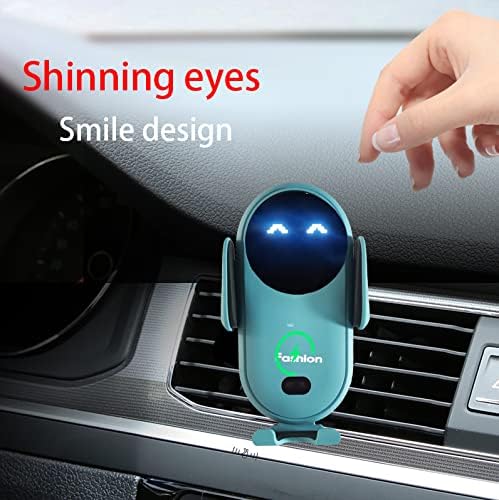 Stylish Wireless Car Charger with Auto-Clamping Fast Charging – Sleek Blue Phone Mount for i Phone, Samsung & Android – Dashboard & Air Vent Versatility for Safe, One-Handed Operation