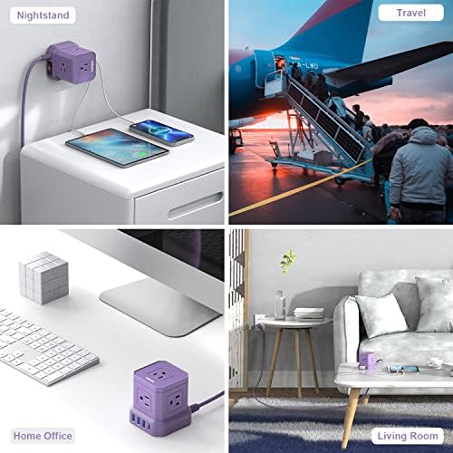 TOPREK 10 FT Power Strip with USB-C Fast Charging (3.0 A) – 5 AC Outlets & 4 USB Ports Surge Protector for Home, Office & Travel – Compact Desk Charging Station with Enhanced Surge Protection (700 J) for All Devices