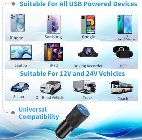 Braveridge 66 W Dual Port USB-C Car Charger for i Phone 16 – MFi Certified Fast Charging with Type-C Braided Cable – Enhanced Compatibility for i Phone 16/16 Pro Max/15/15 Pro/i Pad – Ideal for Road Trips and On-the-Go Power Solutions