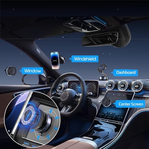 Revolutionary Magnetic Vacuum Suction Phone Holder – Versatile Hands-Free Device Mount for Cars, Gyms, and Smooth Surfaces – Maximum Stability for All Smartphones Including i Phone and Android – Stylish Black Design with Retractable and Foldable Features for Ultimate Portability