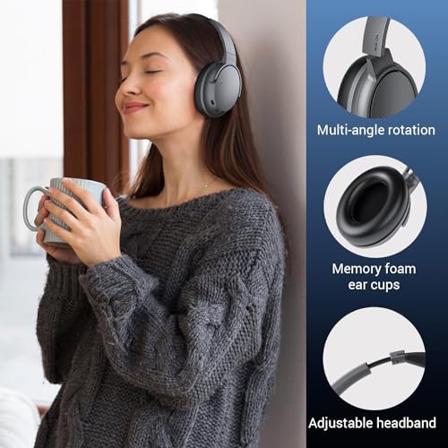 Revolutionize Your Listening Experience with KO-STAR Wireless Over-Ear Headphones – Premium Hi-Res Audio, Advanced Hybrid Active Noise Cancelling, Tailored Deep Bass Settings, and Luxurious Memory Foam Comfort for Unmatched 60-Hour Playback Anywhere You Go