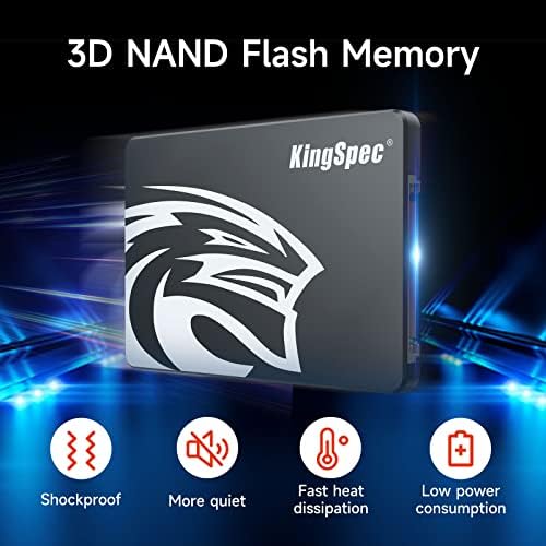 Upgrade Your Performance with King Spec 128 GB SATA III SSD – Lightning Fast 550 MB/s Read & 520 MB/s Write Speeds for Enhanced Laptop & Desktop Efficiency | Durable 3 D NAND Technology for Ultimate Reliability