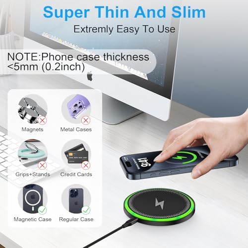 Samsung 15 W Fast Wireless Charger Pad – Ultimate Charging Station for Galaxy, i Phone, and Pixel Devices – Sleek Design with Enhanced Compatibility and Safety Features for Home and Office Use