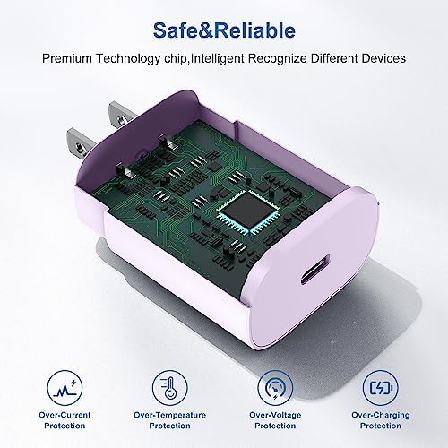 Ultra-Fast 25 W PD Type C Charger Duo with 6 ft USB-C Cables – Essential Charging Set for Android Galaxy S25, S24, S23, S22, S21, Note Series – Compact Design, Enhanced Safety Features, Ideal for Home & Travel