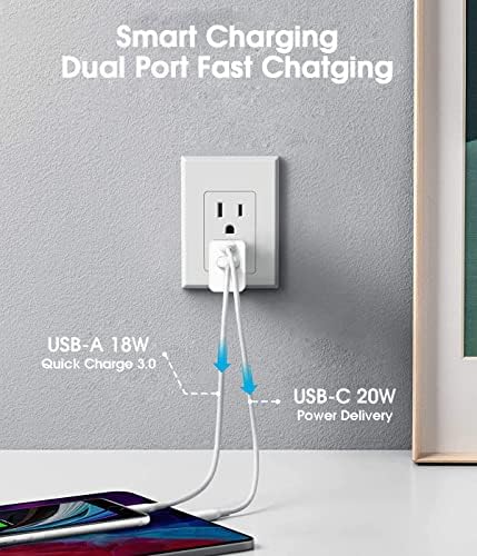 Dual-Port 20 W USB-C Wall Charger – 2 Pack Fast Charging Adapter for i Phone 15/14 & Apple Watch Series 8/7/SE – Compact Travel Power Plug with Smart Charging Technology for Enhanced Device Compatibility and Speed