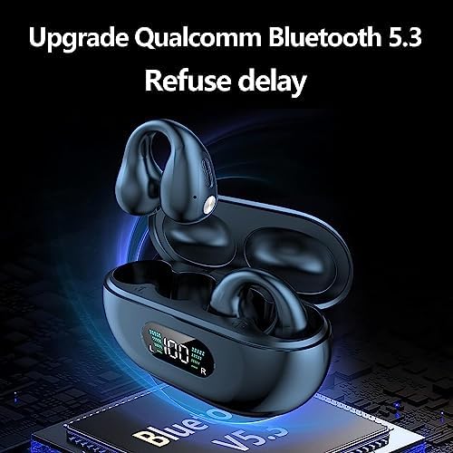 Revolutionary Mini Bone Conduction Wireless Earbuds – Waterproof Bluetooth 5.3 Headphones for Active Lifestyles, Noise-Canceling Ear Clips for Enhanced Awareness and Comfort During Sports, Cycling, and Outdoor Workouts