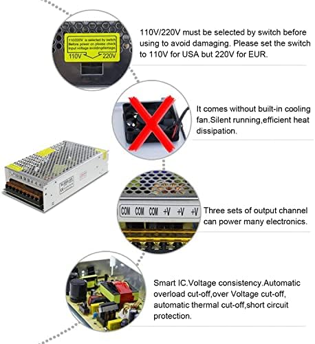 High-Efficiency 24 V 10 A AC to DC Power Supply Adapter – Versatile 240 W Switching Converter for LED Strip Lighting and CCTV Security Systems – Reliable, Compact Design with Safety Features for Enhanced Device Longevity