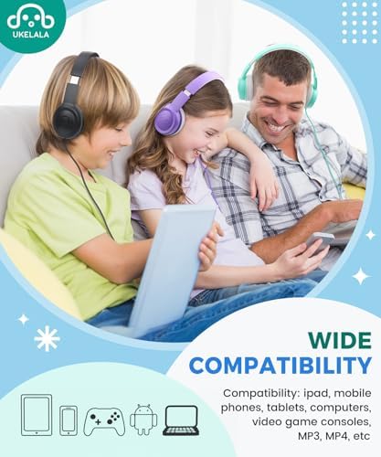 C3 Kids Foldable Wired Headphones – Lightweight On-Ear Design with Adjustable Headband for Optimal Comfort – Ideal for School, Home, and Travel – 3.5 mm Jack Compatible with Tablets and Laptops – Safe Sound Experience with Volume Limiter for Young Listeners