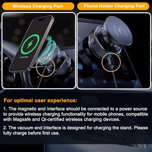 15 W Wireless Charger Suction Phone Holder – Versatile Magnetic Vacuum Mount for All Smartphones – Perfect for Car, Gym, Mirror, and Shower Use – Fast Charging with Enhanced Stability for On-the-Go Convenience