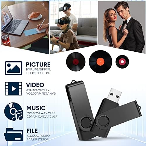 Aoriher 50-Pack USB 2.0 Flash Drives – Portable 128 MB Thumb Drives with Swivel Design and Lanyards for Effortless Data Management – Ideal for Office and School Use – Fast and Reliable Storage Solutions