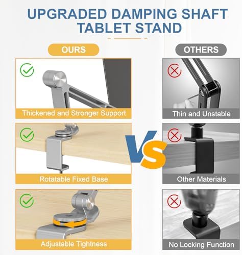 Adjustable 360° Rotating Tablet Stand Holder – Versatile Desk and Bed Mount for Enhanced Viewing Comfort, Compatible with 4-15.6″ Devices including i Pads and Smartphones – Lightweight, Foldable Design for Easy Portability and Optimal Posture Support