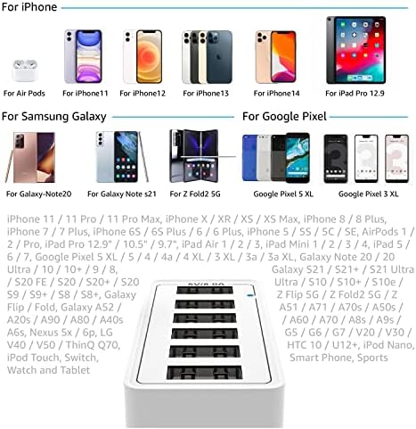 Arttron 40 W 6-Port Foldable USB Wall Charger – Ultimate Fast Charging Adapter for i Phones, i Pads, Tablets & Smartphones – Compact, Multi-Device Power Solution with Safety Features for Home and Office Efficiency