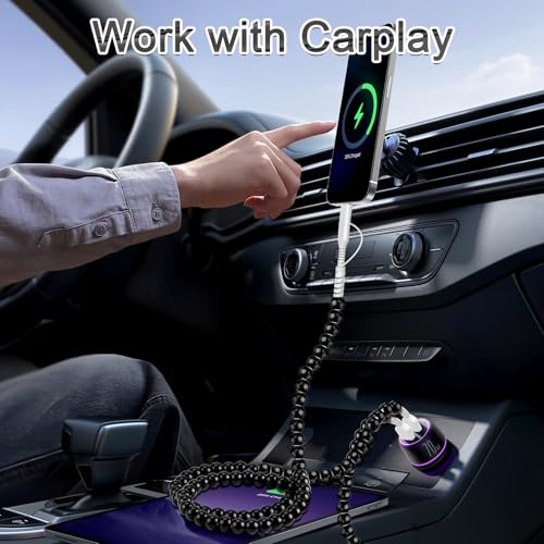 Coolden 2 in 1 USB C Charging Cable – 3.3 ft Multi-Device Fast Charger for i Phone 16/15/14 Pro Max & Galaxy S25/S24/S23 Ultra – Durable Black Beaded Cord for Seamless Data Transfer & Enhanced Compatibility – Ideal for On-the-Go Charging