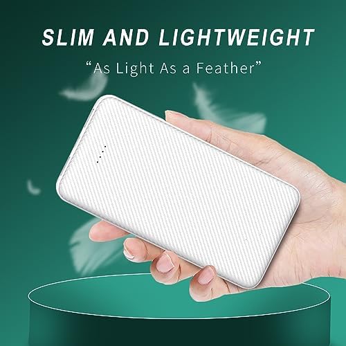 12000 m Ah SLu B Portable Power Bank – Ultra-Slim Fast Charging Battery Pack with 3 A USB-C, Ideal for i Phone, Samsung & Tablets – Enhanced Universal Compatibility for On-the-Go Connectivity