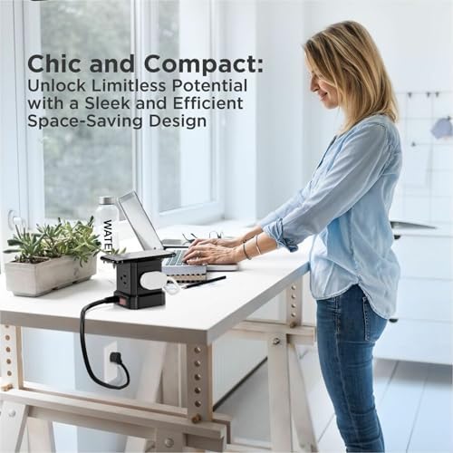 Revolutionize Your Charging Setup with the Uncaged Ergonomics 10 ft Wireless Cube Charger & Power Strip – Featuring 4 AC Outlets, 3 USB Ports Including 1 C Fast Charger, Surge Protection, and an On/Off Switch for Ultimate Device Management and Safety