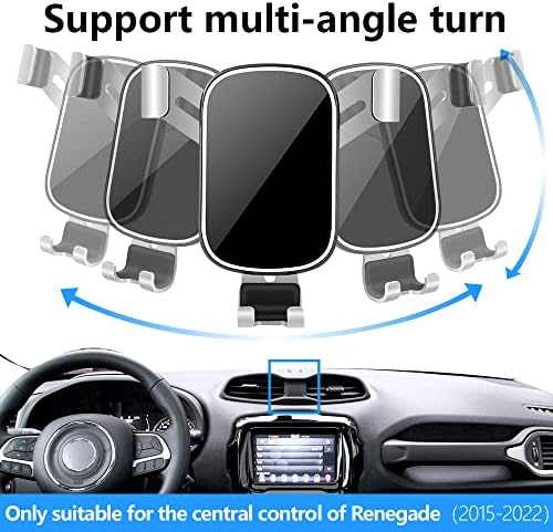 LUNQIN Jeep Renegade Phone Holder 2015-2023 | Premium Auto Smartphone Mount with 360° Rotation, Built-in Charger & Universal Compatibility | Enhance Navigation & Safety for Off-Road Adventures | Must-Have Interior Accessory for Hands-Free Driving