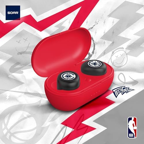 SOAR NBA True Wireless Earbuds V.2 – Elevate Your Audio Experience with State-of-the-Art Bluetooth 5.0, Exceptional Sound Quality, and Official NBA Branding for Ultimate Fan Engagement, Designed for Comfort and Hands-Free Convenience